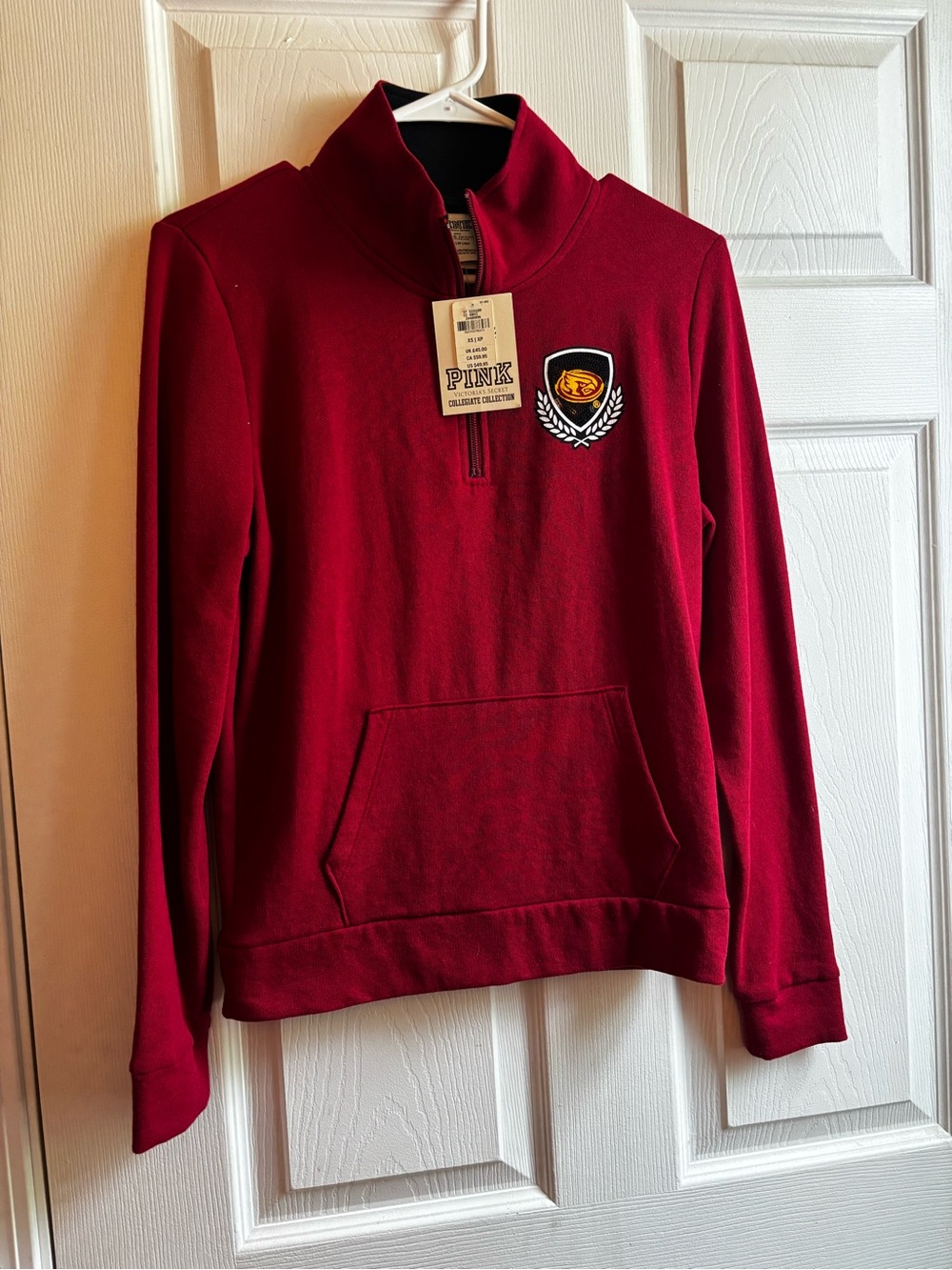 Victoria's Secret PINK Red Quarter-Zip Pullover
